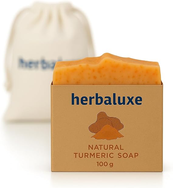 Turmeric & Lemon Bar Soap – Handmade Natural Organic Soap for Face & Body, Deep Cleansing, Skin Brightening, Moisturizing & Hydrating Body Care