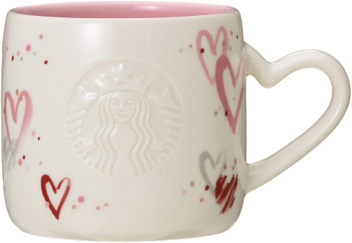 STARBUCKS Starbucks Staba Valentine 2019 Mug Heart 12.8 fl oz 355 ml Heart Siren Goddess Logo White White Pink Embossed Tableware Logo Seiren Goddess Coffee