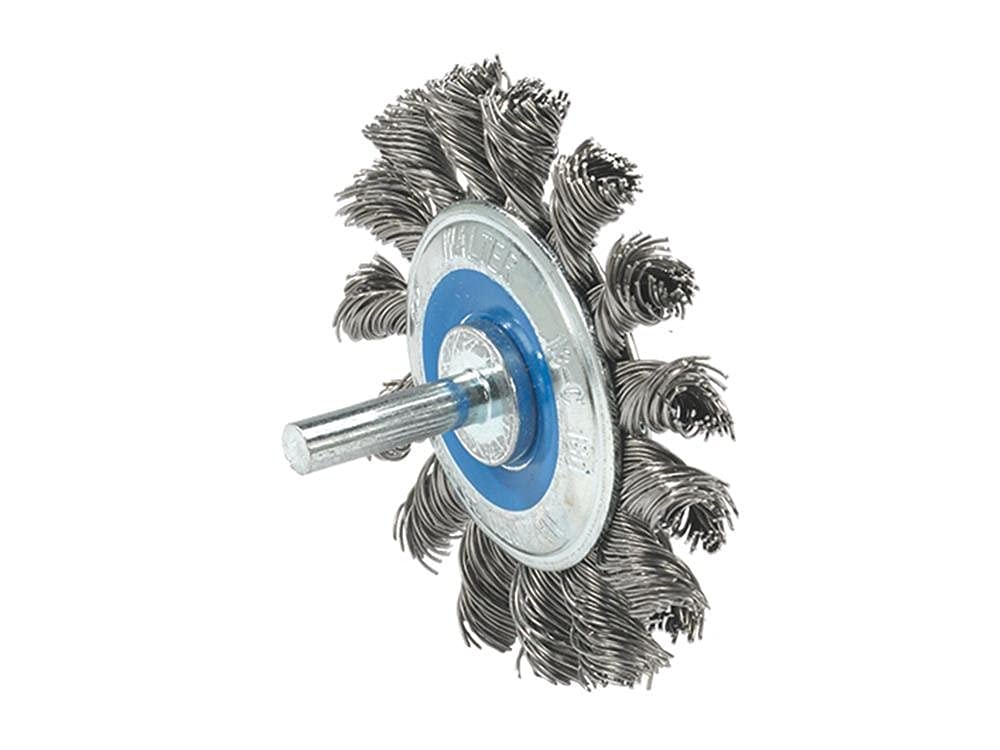 Walter 13C180 Knot Twisted Mounted Wire Brush - Stainless Steel Wheel Brush for Material Removal. Abrasive Brushes