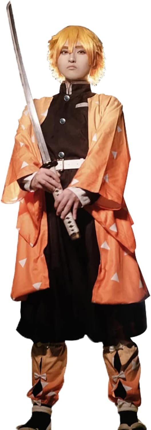 Fiamll Tanjirou Zenitsu Giyuu Cosplay Costume for Japanese Anime Kimono Demon Cosplay Outfit Halloween Costume