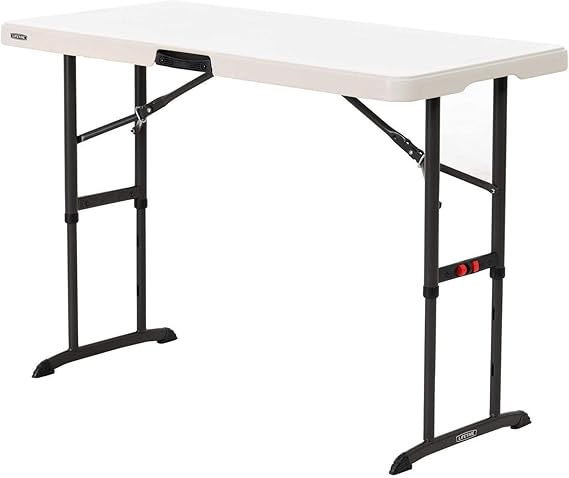 LIFETIME 80387 4-Foot Commercial Adjustable Folding Table, Almond