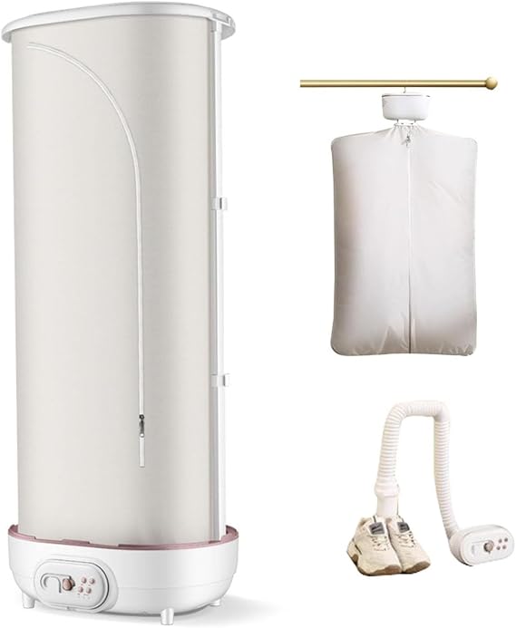 Heated Clothes Airer, 4 in 1 Clothes Airer Drying Machine, 400W Electric Clothes Dryer Indoor, Quick Dry Hot Air Pod with Cover, 1-6 Hour Timer, Mini Travel Wardrobe Drying Rack for Clothes,Shoes