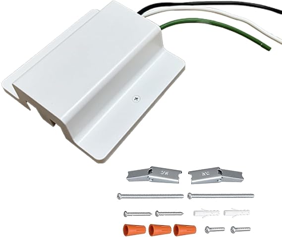 1-Pack H Track Floating Canopy Connector,H Track Lighting Rails Accessories, Suitable for H Type Single Circuit 3-Wire-1 Rails,Energize the Rails (White Floating Canopy Connector)