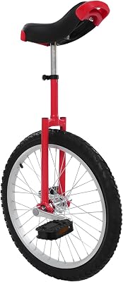 20Inch Outdoor Wheel Unicycle, One Wheel Bike Adjustable Seat Exercise Bicycle with Anti-Skid Alloy Rim and Pedal for 5-60 Years Old, Outdoor Sports Fitness Exercise Unicycle