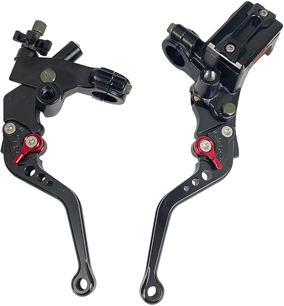 Upgrade 7/8" 22mm Universal Handlebar Master Brake Cylinder Clutch Levers Left Right Compatible with Polaris Yamaha Suzuki Honda Kawasaki Motorcycle Hand Brake Pump Brake Cylinder (Black)