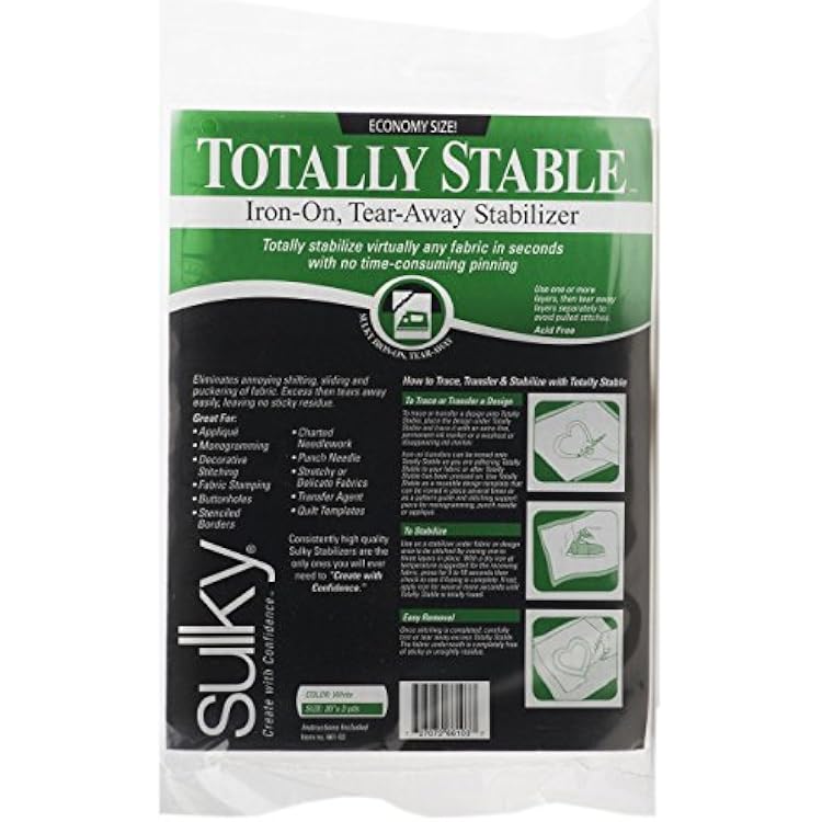 Sulky Totally Stable Iron-On Tear-Away Stabilizer, 20 by 3-Yard