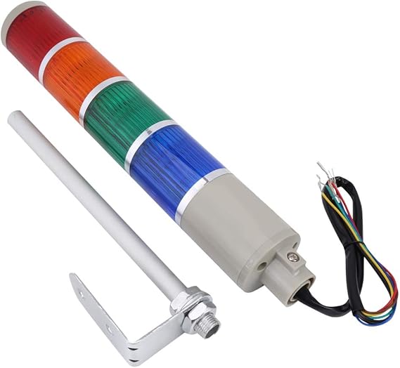 Industrial Light LED Alarm Tower Light Indicator in Red Green Yellow Blue, 4 Stack Super Bright LED Andon Tower Lights(110V)