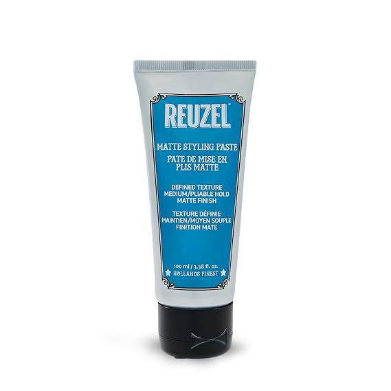 REUZEL Matte Styling Paste Medium Hold 3.38 oz | Flexible Hold Hair Paste with Low Shine Matte Finish. Adds Texture, Volume and Definition for Short to Medium Hair.
