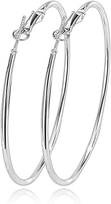VONALA 925 Sterling Silver Circle Endless Hoop Earrings - Jewellery for Women