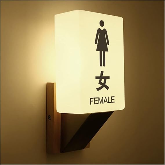 Men's and Women's Restroom Signs Restroom SignRestroom LED Signs, Restroom Sign with Light, Unisex Men Women Male Female Sign, Toilet Washroom Sign, Bathroom Lighted Edge Lit Sign Signs (Color : B) (