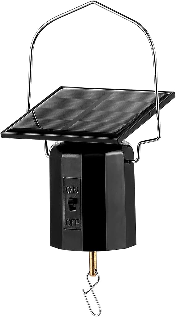 Revolving Solar Powered Wind Spinner Motor for Hanging Garden Spinners and Wind Chimes, Rotating Solar Energy Operated Motor for Wind Spinner Patio Garden Lawn Entryway Decor Load Capacity of 4 Pounds