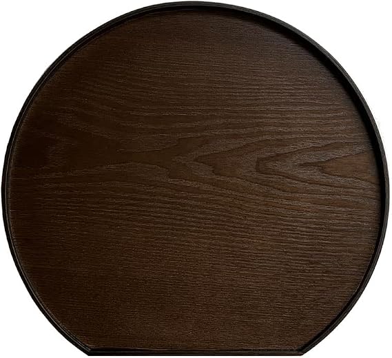 Lacquerware Store, Non-slip, Wooden, Half-moon Tray, Non-Slip, Convenient, Placemat, Tray, Stylish, New Year, New Year's, Breakfast, Cafe, Japanese Food, Morning (Ebony Style)