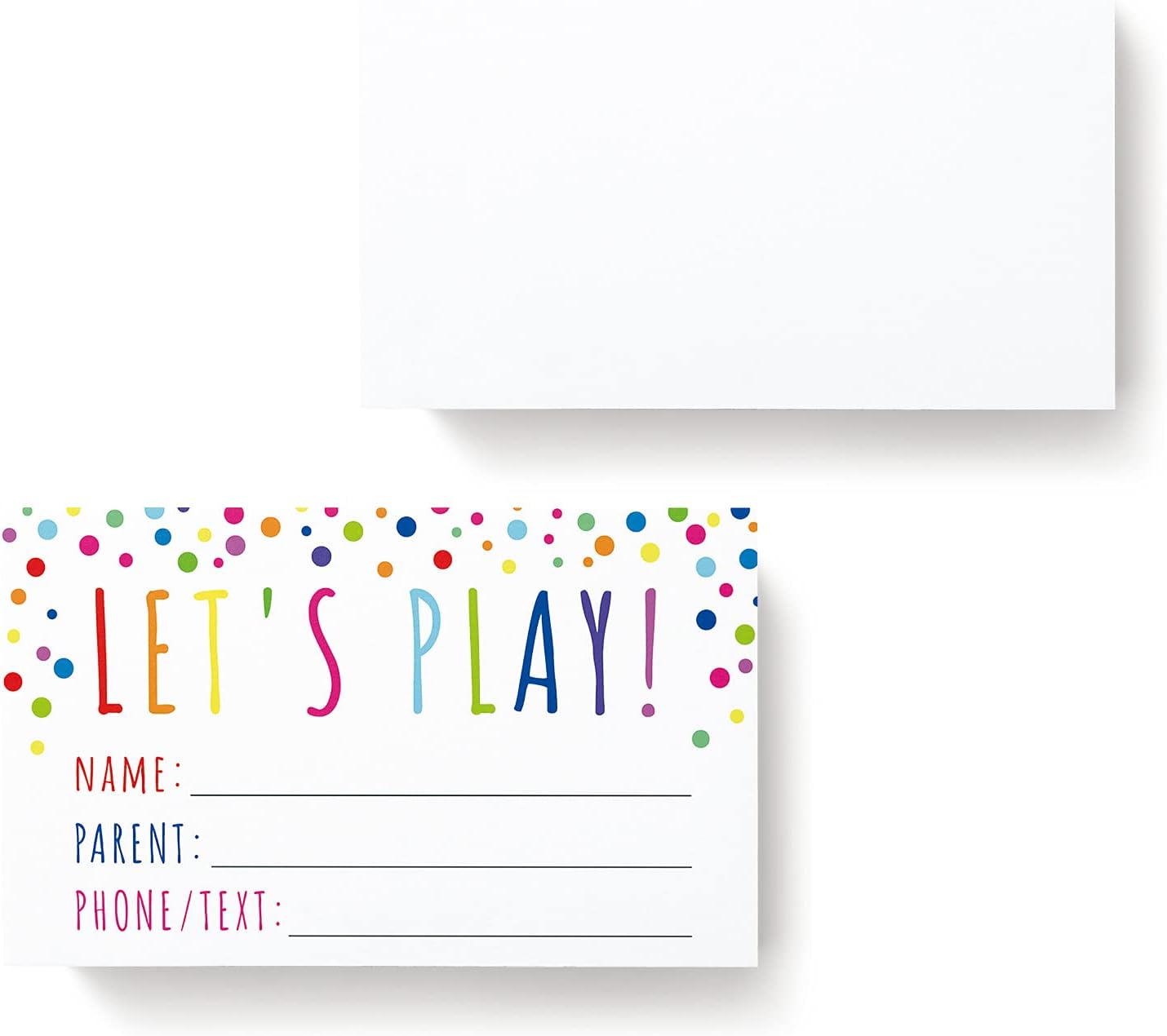 Lets Play Card Play date cards for kids Kids Calling Cards Keep in touch cards Mommy Contact card Pack of 100