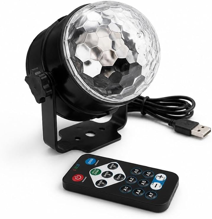 Busstier USB Kablolu LED Parti Işığı, Kumandalı Renkli Disko Efekt Lambası, Ev Partisi Doğum Günü Etkinlik ve Oyun Odası İçin Dekoratif Aydınlatma [Enerji Sınıfı A++]