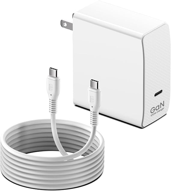 HKY 100W USB C GaN Charger for Nimo Laptop 17.3" 15.6'' AI PC Computer, ASUS ROG Strix G16 615 16 Gaming Laptop & MacBook Pro Air 100Watt USB-C Power Adapter Fast Charging, Durable & Compact Design