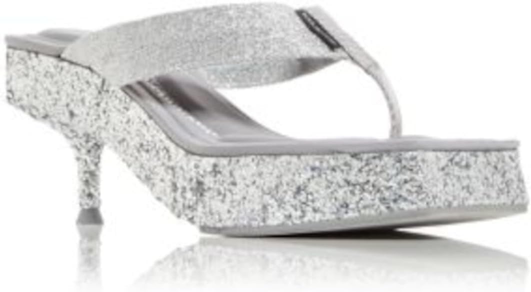 Alexander Wang Womens Jessie Metallic Glitter Heels Silver 37 Medium (B,M), 6.5
