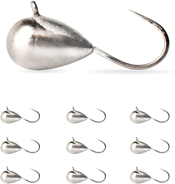 10-Pack Unpainted Tungsten Tear Drop Ice Jigs,2.7/3.2/4/5/5.5/6/7mm Tungsten Ice Fishing Jigs