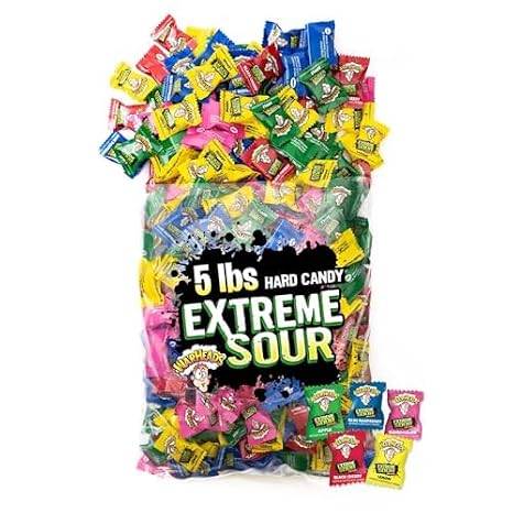 WARHEADS Extreme Sour Hard Candy Assorted Flavors Bulk Bag 5 lb Size