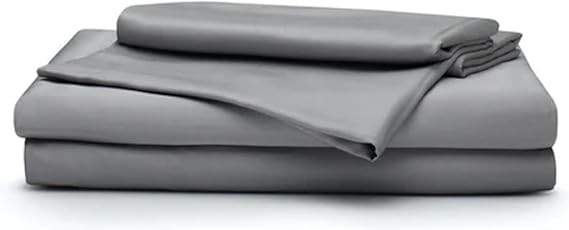 Sleepgram Bamboo Bed Sheet Set - 100% Pure Organic Bamboo Sheet Set - Breathable, Cooling, and Eco Friendly - 4 Pieces (Twin XL, Grey)