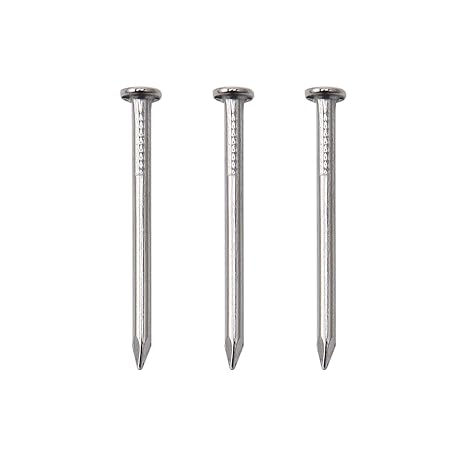 JEGONFRI 500PCS 1" Nickel Flat Head Nails for Hanging Pictures & Woodwork | Premium Carbon Steel Build, Rust-Resistant Nickel Finish, Consistent Size & Strength