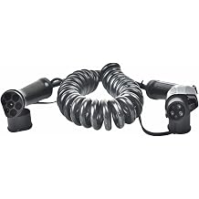 EV/Electric Vehicle car charging cable 5M 16A 32A Type 1 to Type 2 ev charging cable portable charger EV spiral Cable SAE J1772 (Color : 16Amp 5Meter)