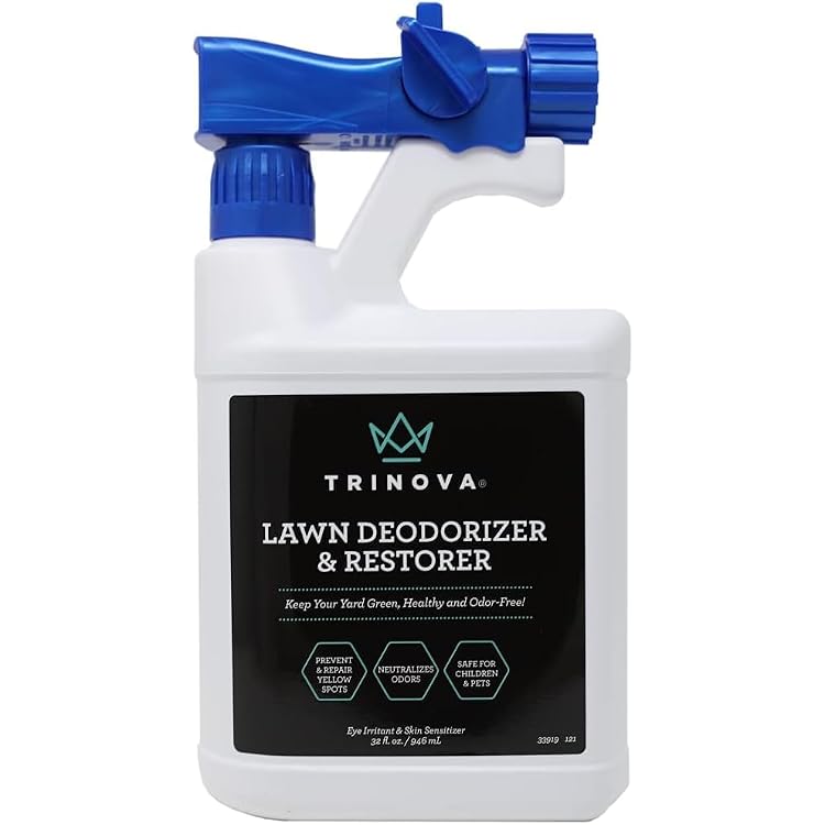 TriNova Outdoor Lawn Deodorizer & Restorer - Eliminates Dog, Puppy Feces and Urine Odors from Lawn, Yard, Patio, Artificial Turf - Dog Urine Neutralizer for Lawns, Repairs & Prevents Yellow Spots