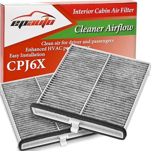 EPAuto CPJ6X KD45-61-J6X Cabin Air Filter includes Activated Carbon Replacement for Mazda 3 2014-2018, Mazda 6 2014-2021, CX-5 2013-2021, 2 Packs