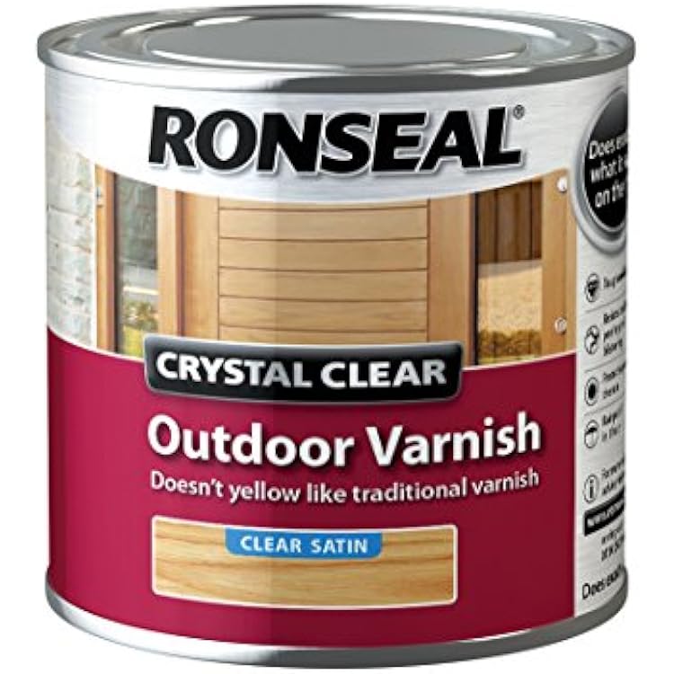 Ronseal CCODVS250 250 ml Crystal Outdoor Satin Finish Varnish - Clear