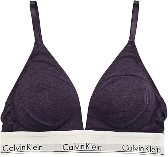 Calvin Klein Women's Modern Cotton Lightly Lined Triangle Bralette, Night Shade, Small