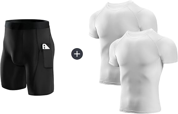 Niksa Mens Compression Shorts(Medium) and Mens Compression Shirts(Medium)