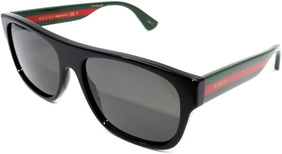 Gucci 0341 Black Web Stripe Square POLARIZED Sunglasses