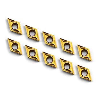 OSCARBIDE Carbide Turning Inserts DCMT070204(DCMT21.51) DCMT Carbide Insert Multilayer Coated CNC Lathe Inserts for Lathe Turning Tool Holder Replacement Insert, 10 Pieces