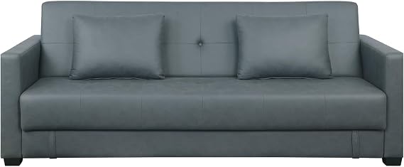 Pearington Mia Sofa Bed- Microfiber, Multi Position Bedroom, Living Room, or Office Futon; Couch Sleeper and Lounger with Extra Storage under Bottom Cushion, Grey