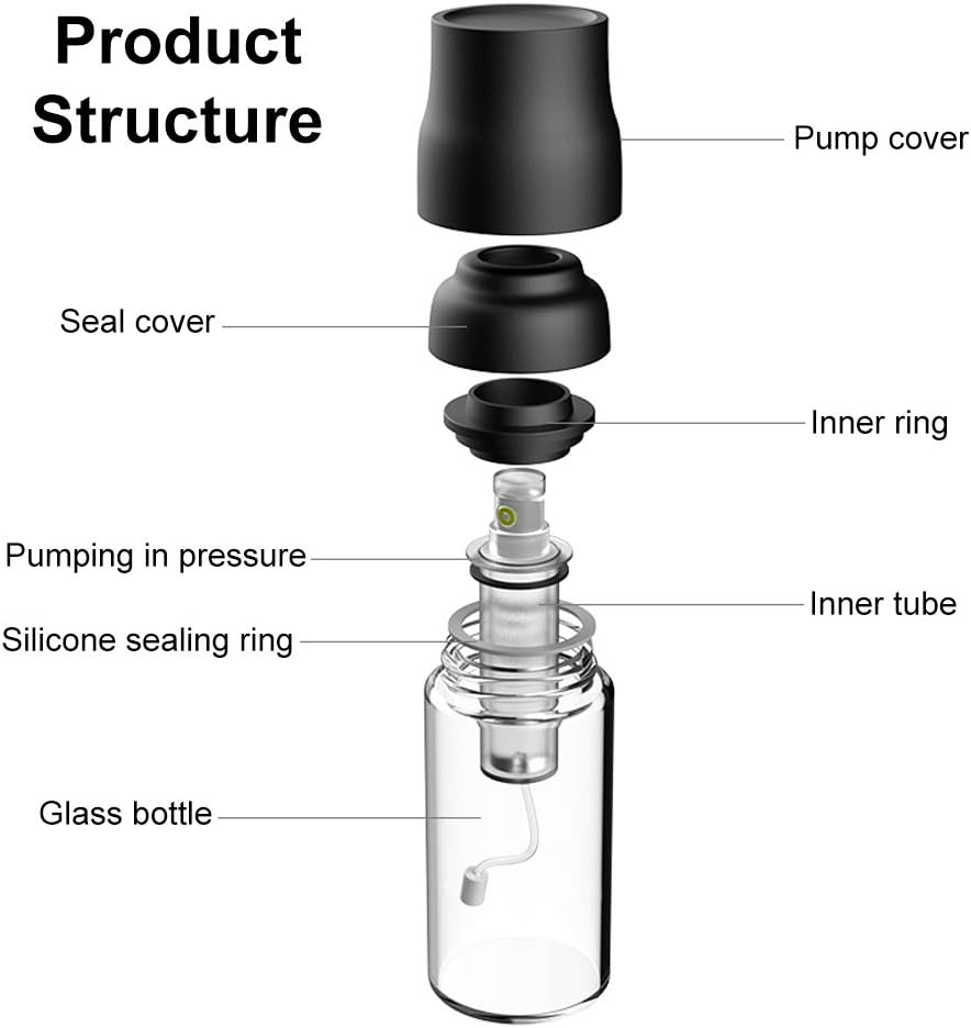 Olive Oil Sprayer Mister Oil Sprayer Bottle for Cooking, BBQ, Salad, Baking, Roasting, Grilling, Frying, BPA-Free, Glass, 150ml