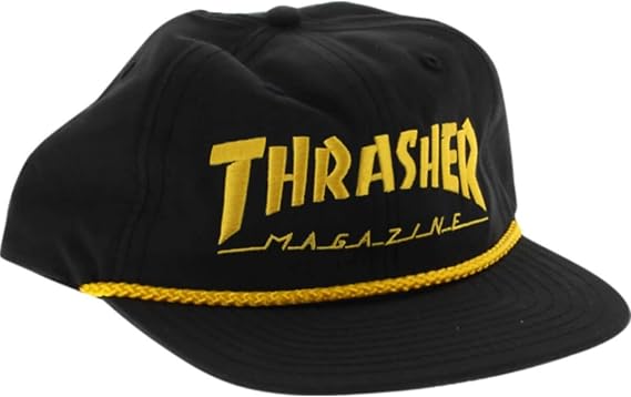 Thrasher Magazine Rope Black / Gold Snapback Hat - Adjustable