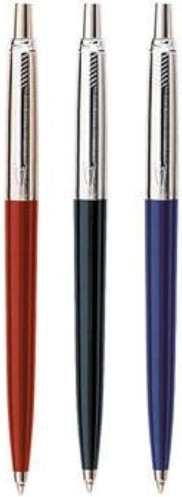 Parker Jotter Standard Ct Ball Pen 1 Black, 1 Red, 1 Blue  - 3 Pens - Blue Ink