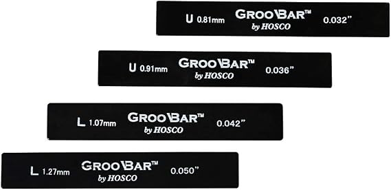 HOSCO Luthiers Tools GrooBar Nut Grooving Spacer for Ukulele 4 Pack 0.81mm, 0.91mm, 1.07mm, 1.27mm H-GB4U