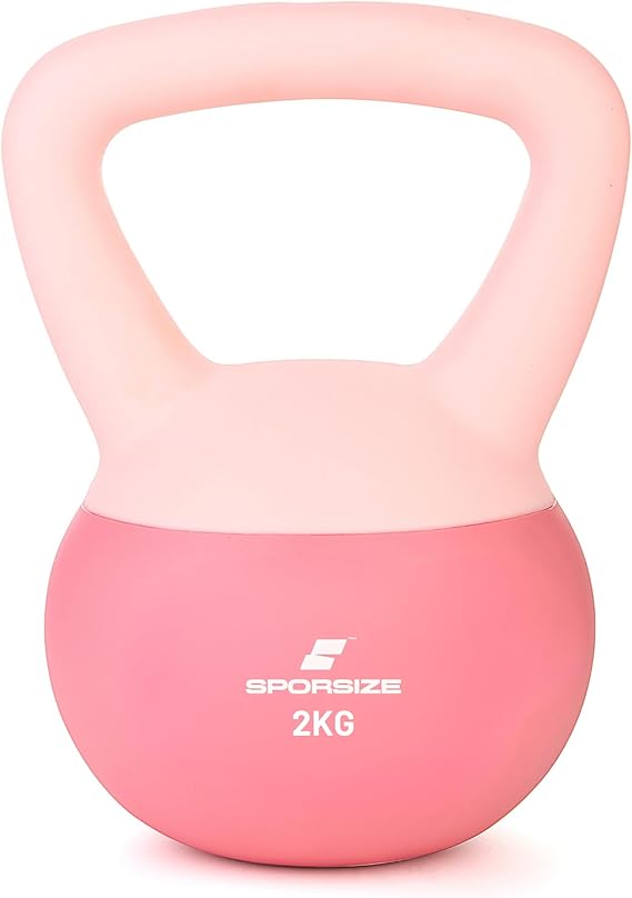 Sporsize Soft Touch Kettlebell – Anti-Slip Surface – Home Sports & Fitness Weight – 2–10 kg Options