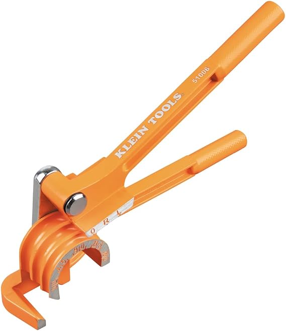 Klein Tools 51006 3-in-1 Tube Bender, 1/4, 5/16, and 3/8-Inch O.D. Tubing, Bends Soft Copper, Aluminum up to 180 Degrees