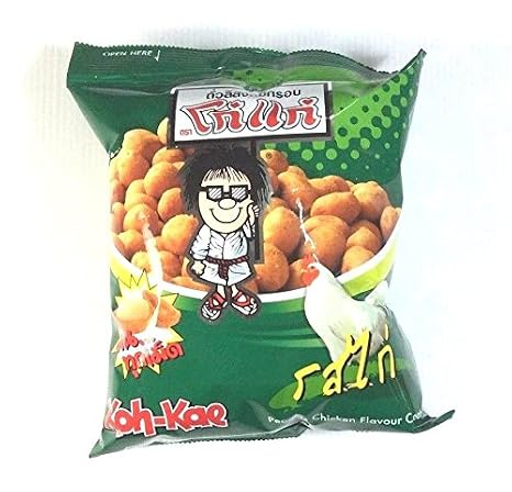 Thai Snack Koh Kae Peanuts Chicken Flavour Coated Size 80g. 1 Pcs.