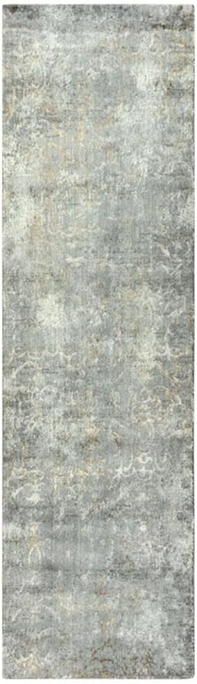 Rizzy Home Alora Decor Essential 2'6" x 10' Scroll Gray/Ivory Hybrid Area Rug