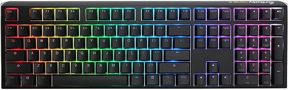 Ducky One 3 100% Mechanical Gaming Keyboard, Cherry Blue, RGB, Black | 100% mechanical gaming keyboard, hot-swap switches, Quack Mechanics, PBT doubleshot keycaps, RGB