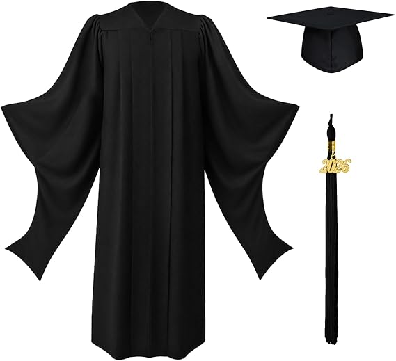 GraduationMall Masters Graduation Cap and Gown with Black 2026 Tassel Unisex