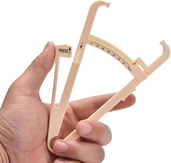 Body Fat Caliper - Handheld BMI Body Fat Measurement Device - Skinfold Caliper Measures Body Fat for Men and Women
