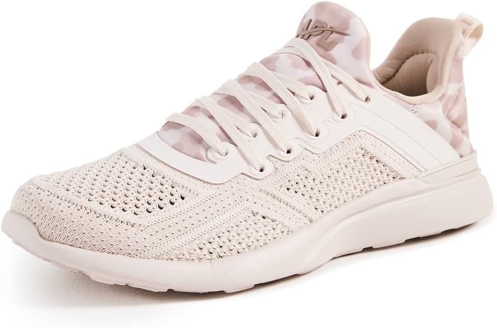 APL: Athletic Propulsion Labs Women's Techloom Tracer Sneakers, Beach/Almond/Leopard, Off White, Print, 11 Medium US