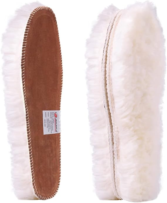 Ailaka Womens Sheepskin Insoles, Thick Warm Wool Insoles Fluffy Fleece Replacement for Shoes Boots Slippers 1 Pair