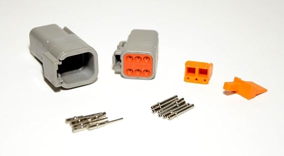 Deutsch DTM 6-pin Connector Kit, 20AWG Solid Contacts (Made in USA)