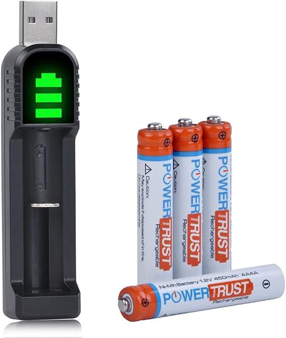 Rechargeable AAAA Batteries for Surface Pen Active Stylus and More Devices,1.2V 450mAh Ni-Mh Battery