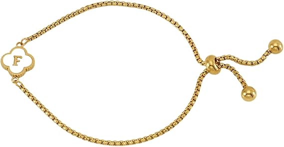 Bracelets For Womens Adjustable Alphabet Letter Bracelet - Versatile & Stylish Hand Chain Design-yellow