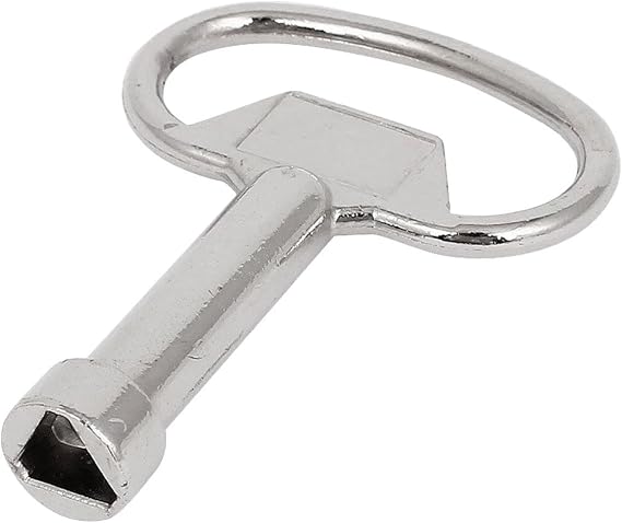 Electrical Cabinet Key - 3.07 Inch Triangle Utility Wrench | Zinc Alloy Security Access Tool - Portable Water Meter Box Lock Opener for Plumber HVAC Panel Garage Technician Use